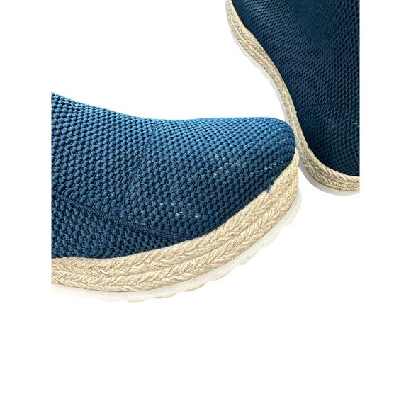 Charleston Shoe Co. Navy Charleston Linen Espadrille Milly Platform Ankle Boot - Picture 7 of 8